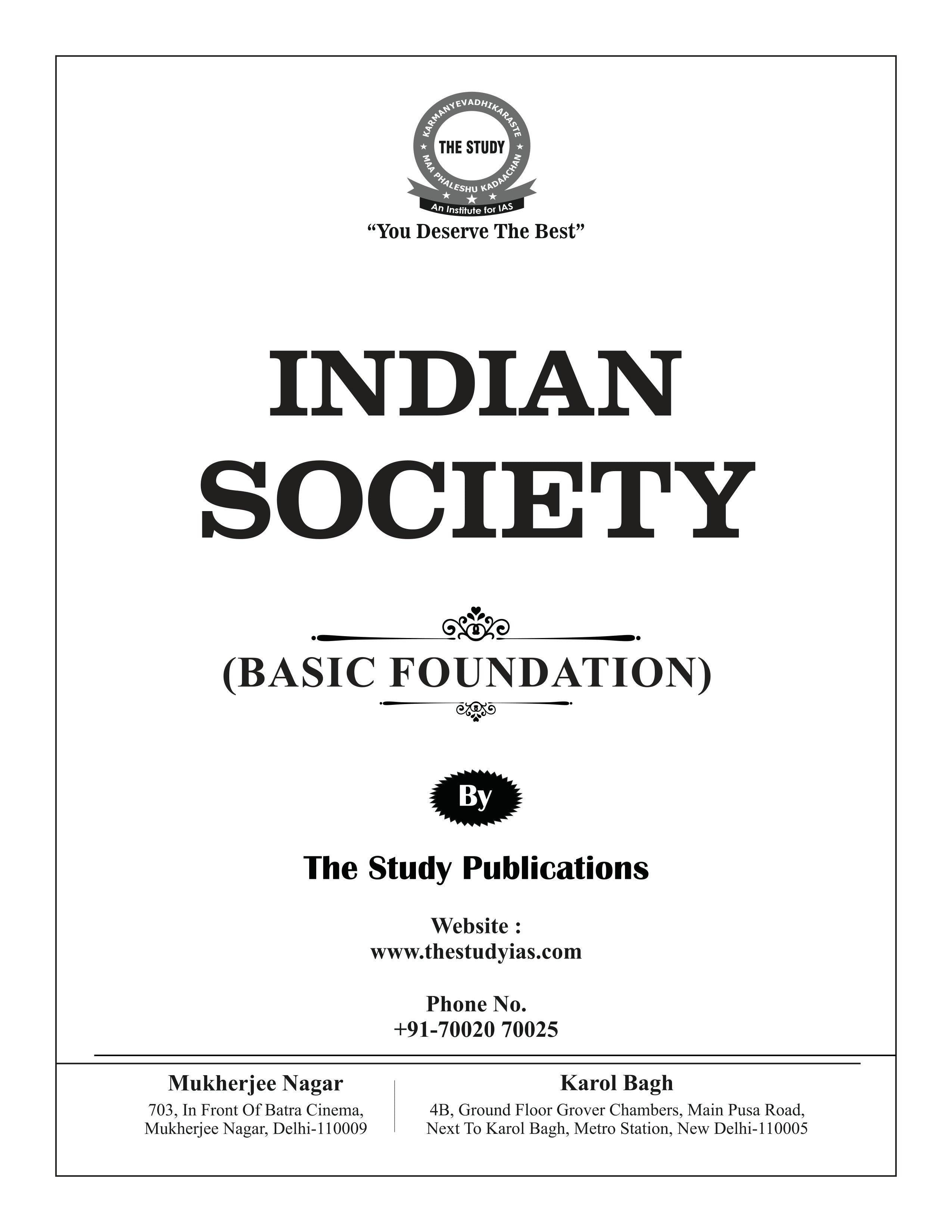 Indian Society (English) Basic Foundation Book